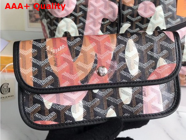 Goyard Saint Louis PM Bag Lettres Camouflage Black and Pink Replica