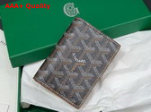 Goyard Saint Marc Card Wallet in Black and Tan Goyardine Canvas and Vauzelles Calfskin Replica