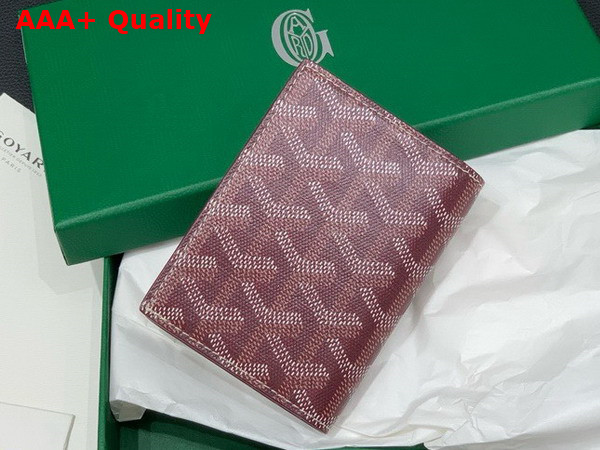 Goyard Saint Marc Card Wallet in Burgundy Goyardine Canvas and Vauzelles Calfskin Replica