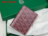 Goyard Saint Marc Card Wallet in Burgundy Goyardine Canvas and Vauzelles Calfskin Replica