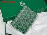 Goyard Saint Marc Card Wallet in Green Goyardine Canvas and Vauzelles Calfskin Replica