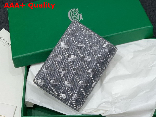 Goyard Saint Marc Card Wallet in Grey Goyardine Canvas and Vauzelles Calfskin Replica