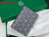 Goyard Saint Marc Card Wallet in Grey Goyardine Canvas and Vauzelles Calfskin Replica