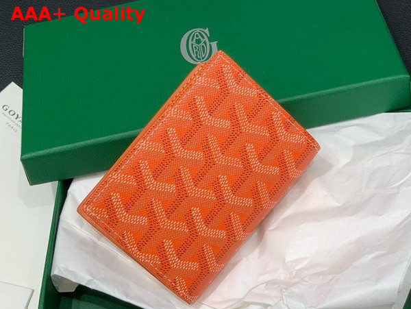 Goyard Saint Marc Card Wallet in Orange Goyardine Canvas and Vauzelles Calfskin Replica