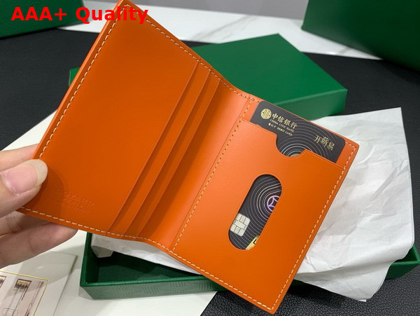 Goyard Saint Marc Card Wallet in Orange Goyardine Canvas and Vauzelles Calfskin Replica