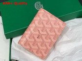 Goyard Saint Marc Card Wallet in Pink Goyardine Canvas and Vauzelles Calfskin Replica