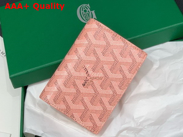 Goyard Saint Marc Card Wallet in Pink Goyardine Canvas and Vauzelles Calfskin Replica