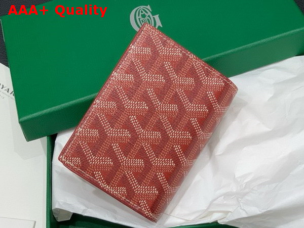 Goyard Saint Marc Card Wallet in Red Goyardine Canvas and Vauzelles Calfskin Replica