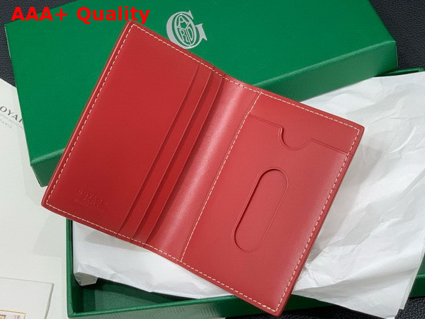 Goyard Saint Marc Card Wallet in Red Goyardine Canvas and Vauzelles Calfskin Replica