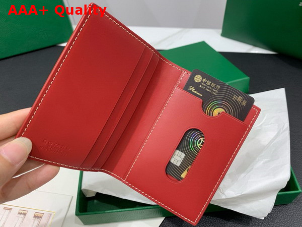 Goyard Saint Marc Card Wallet in Red Goyardine Canvas and Vauzelles Calfskin Replica