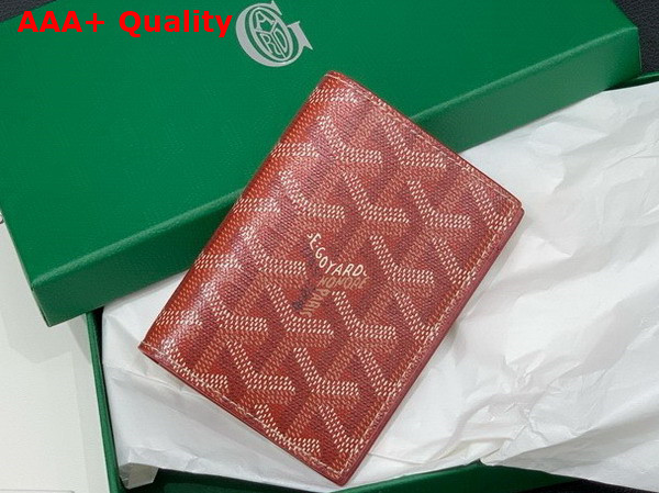 Goyard Saint Marc Card Wallet in Red Goyardine Canvas and Vauzelles Calfskin Replica