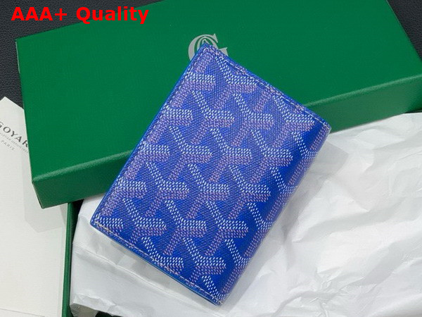 Goyard Saint Marc Card Wallet in Sky Blue Goyardine Canvas and Vauzelles Calfskin Replica