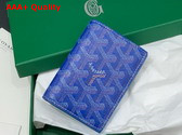 Goyard Saint Marc Card Wallet in Sky Blue Goyardine Canvas and Vauzelles Calfskin Replica