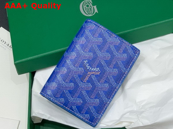 Goyard Saint Marc Card Wallet in Sky Blue Goyardine Canvas and Vauzelles Calfskin Replica