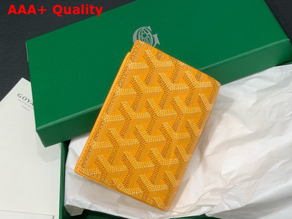 Goyard Saint Marc Card Wallet in Yellow Goyardine Canvas and Vauzelles Calfskin Replica