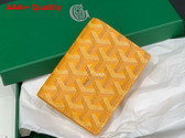 Goyard Saint Marc Card Wallet in Yellow Goyardine Canvas and Vauzelles Calfskin Replica