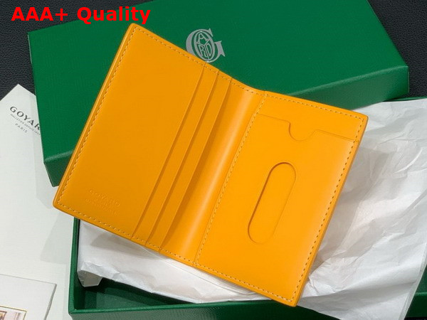 Goyard Saint Marc Card Wallet in Yellow Goyardine Canvas and Vauzelles Calfskin Replica