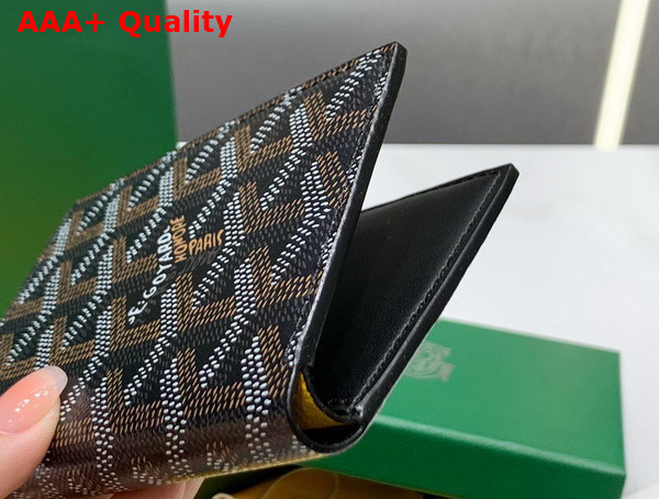 Goyard Saint Pierre Card Wallet in Black Goyardine Canvas and Vauzelles Calfskin Replica