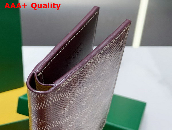 Goyard Saint Pierre Card Wallet in Burgundy Goyardine Canvas and Vauzelles Calfskin Replica