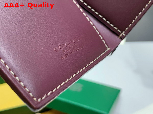 Goyard Saint Pierre Card Wallet in Burgundy Goyardine Canvas and Vauzelles Calfskin Replica