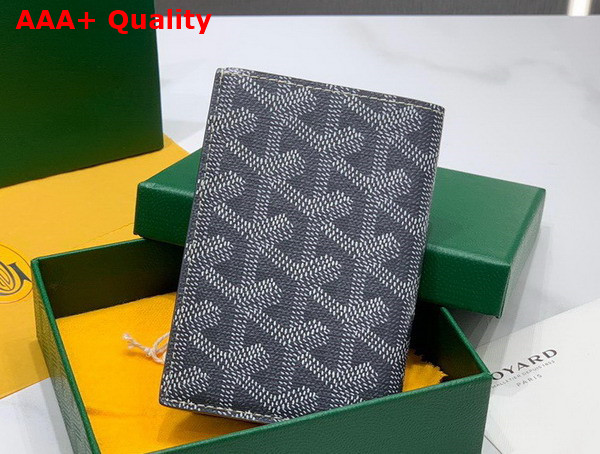 Goyard Saint Pierre Card Wallet in Gray Goyardine Canvas and Vauzelles Calfskin Replica