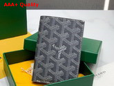 Goyard Saint Pierre Card Wallet in Gray Goyardine Canvas and Vauzelles Calfskin Replica