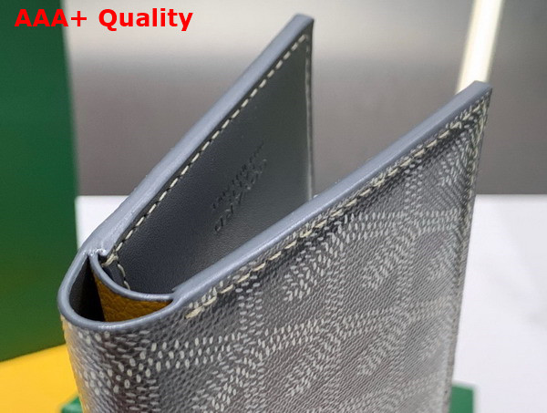 Goyard Saint Pierre Card Wallet in Gray Goyardine Canvas and Vauzelles Calfskin Replica