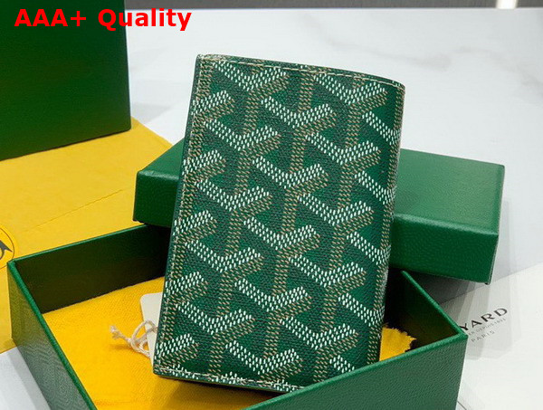 Goyard Saint Pierre Card Wallet in Green Goyardine Canvas and Vauzelles Calfskin Replica