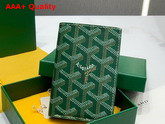 Goyard Saint Pierre Card Wallet in Green Goyardine Canvas and Vauzelles Calfskin Replica