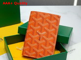 Goyard Saint Pierre Card Wallet in Orange Goyardine Canvas and Vauzelles Calfskin Replica