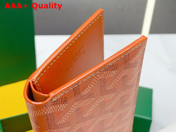 Goyard Saint Pierre Card Wallet in Orange Goyardine Canvas and Vauzelles Calfskin Replica