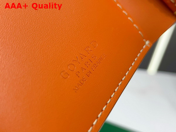 Goyard Saint Pierre Card Wallet in Orange Goyardine Canvas and Vauzelles Calfskin Replica