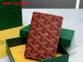 Goyard Saint Pierre Card Wallet in Red Goyardine Canvas and Vauzelles Calfskin Replica