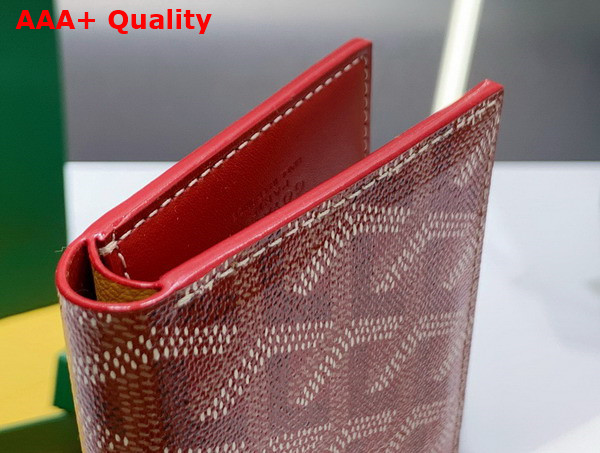 Goyard Saint Pierre Card Wallet in Red Goyardine Canvas and Vauzelles Calfskin Replica