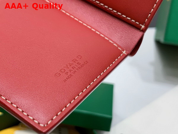 Goyard Saint Pierre Card Wallet in Red Goyardine Canvas and Vauzelles Calfskin Replica