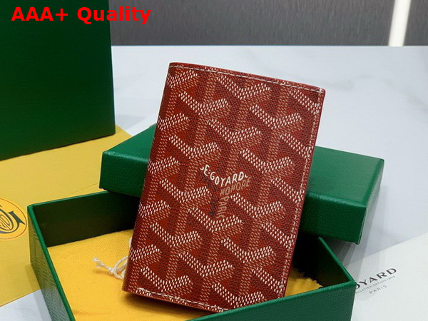 Goyard Saint Pierre Card Wallet in Red Goyardine Canvas and Vauzelles Calfskin Replica