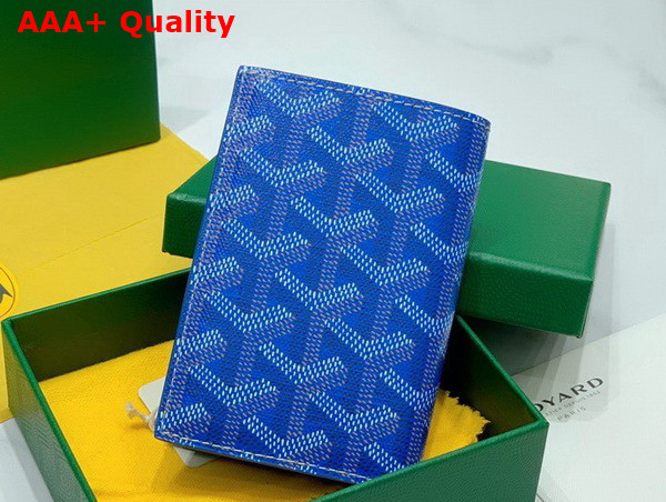 Goyard Saint Pierre Card Wallet in Sky Blue Goyardine Canvas and Vauzelles Calfskin Replica