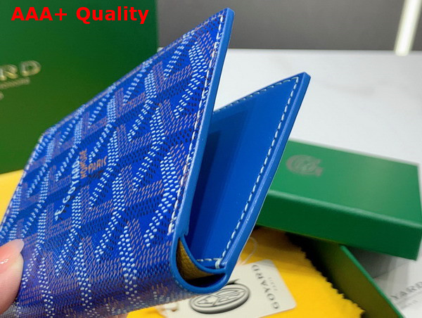 Goyard Saint Pierre Card Wallet in Sky Blue Goyardine Canvas and Vauzelles Calfskin Replica