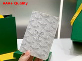 Goyard Saint Pierre Card Wallet in White Goyardine Canvas and Vauzelles Calfskin Replica