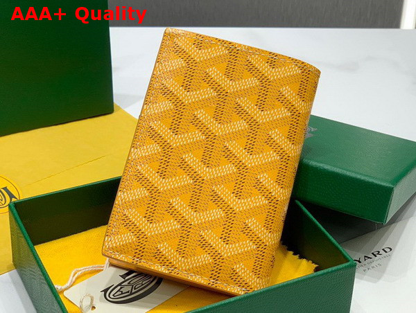 Goyard Saint Pierre Card Wallet in Yellow Goyardine Canvas and Vauzelles Calfskin Replica