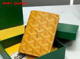 Goyard Saint Pierre Card Wallet in Yellow Goyardine Canvas and Vauzelles Calfskin Replica