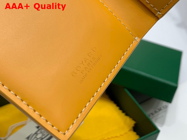 Goyard Saint Pierre Card Wallet in Yellow Goyardine Canvas and Vauzelles Calfskin Replica