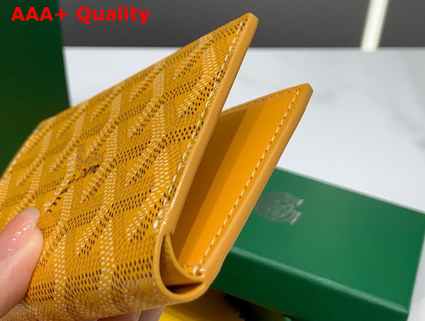 Goyard Saint Pierre Card Wallet in Yellow Goyardine Canvas and Vauzelles Calfskin Replica