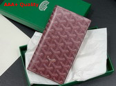 Goyard Saint Roch Wallet in Burgundy Goyardine Canvas and Vauzelles Calfskin Replica