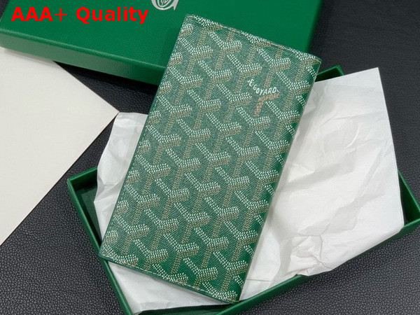 Goyard Saint Roch Wallet in Green Goyardine Canvas and Vauzelles Calfskin Replica