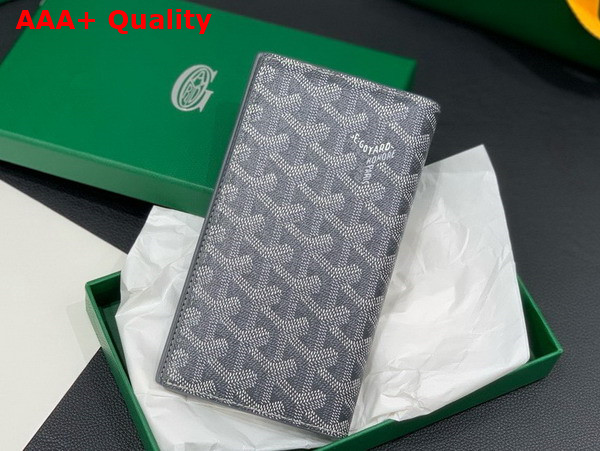 Goyard Saint Roch Wallet in Grey Goyardine Canvas and Vauzelles Calfskin Replica