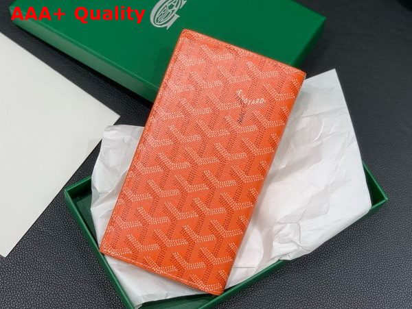 Goyard Saint Roch Wallet in Orange Goyardine Canvas and Vauzelles Calfskin Replica