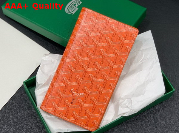 Goyard Saint Roch Wallet in Orange Goyardine Canvas and Vauzelles Calfskin Replica