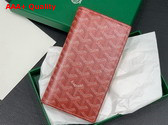 Goyard Saint Roch Wallet in Red Goyardine Canvas and Vauzelles Calfskin Replica