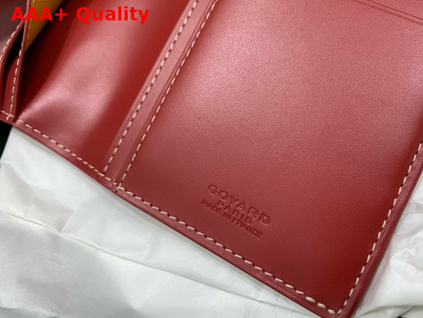 Goyard Saint Roch Wallet in Red Goyardine Canvas and Vauzelles Calfskin Replica